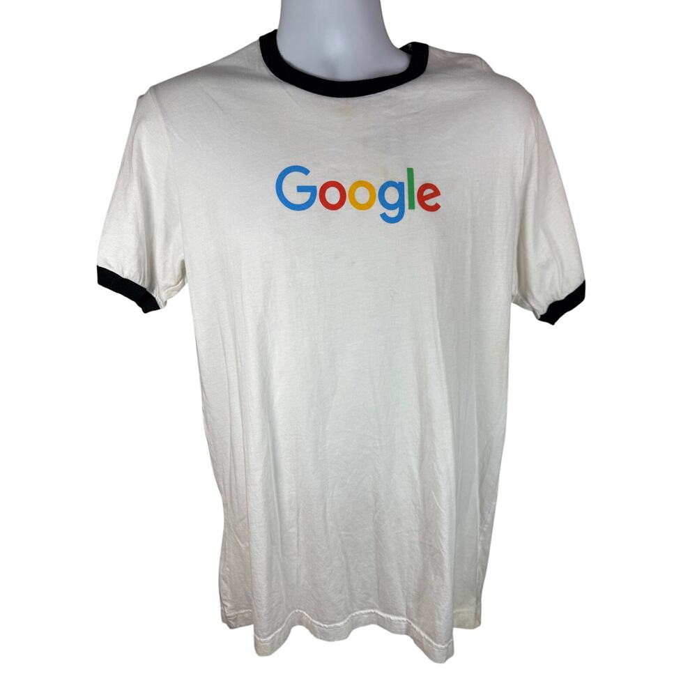 Vintage Google Employee Ringer white T Shirt Y2K Large